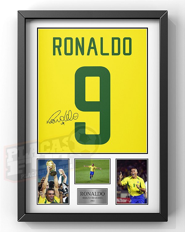 Quadro Ronaldo Especial Brasil 2002 + Autógrafo Digital