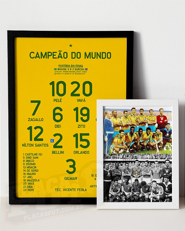 Kit Quadros Campeão Do Mundo 1958