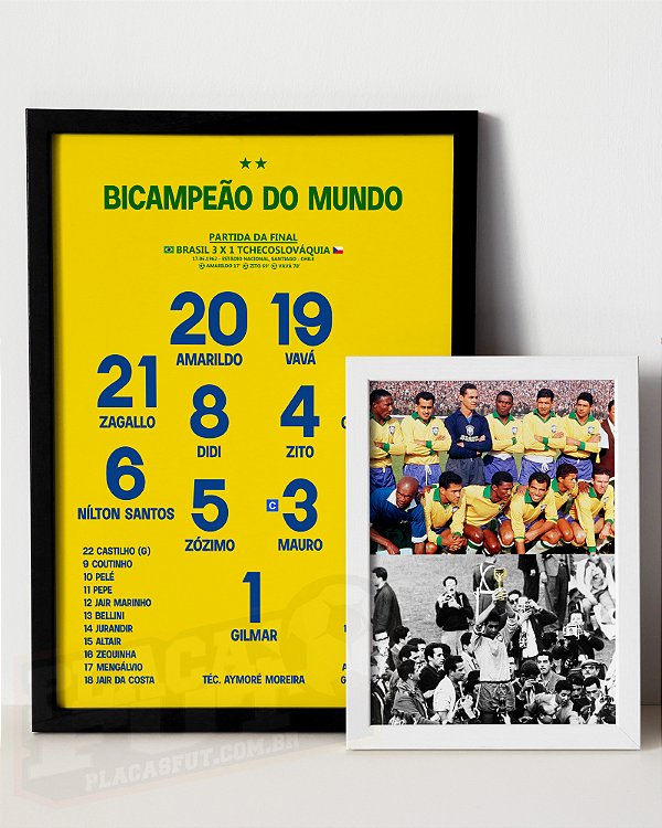 Kit Quadros Bicampeão Do Mundo 1962