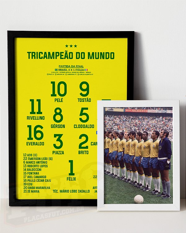 Kit Quadros Tricampeão Do Mundo 1970
