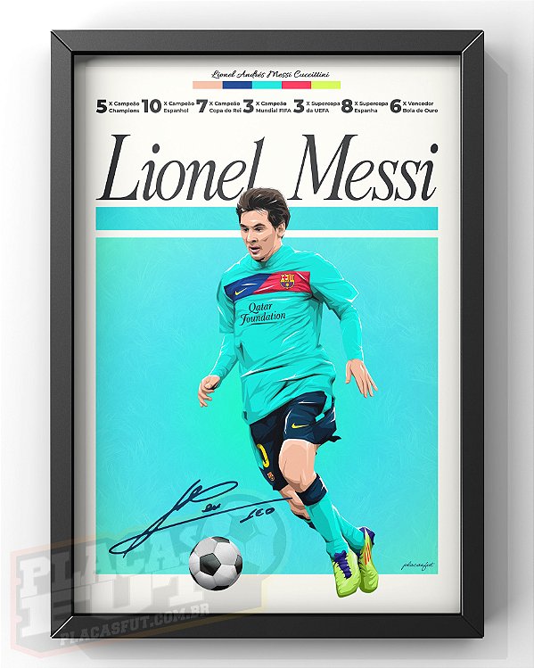 Quadro Messi "Hall da Fama PlacasFUT" 2010/11