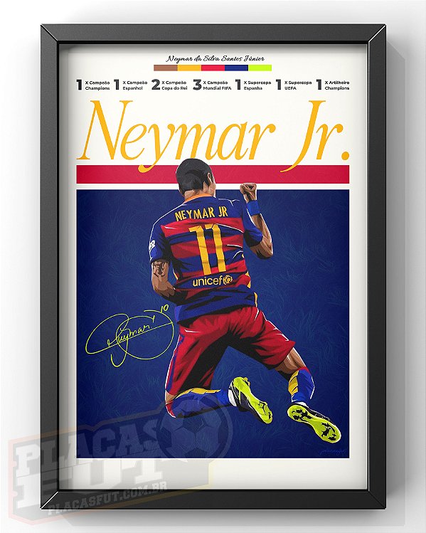 Quadro Neymar "Hall da Fama PlacasFUT"
