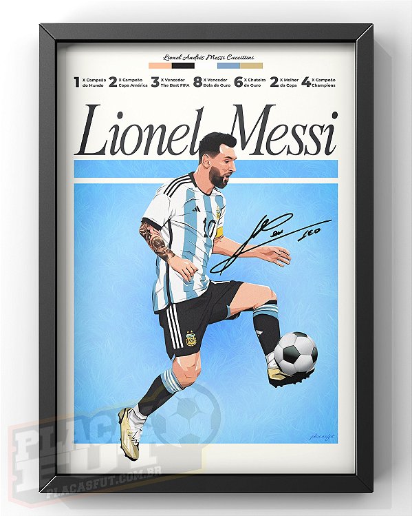 Quadro Messi "Hall da Fama PlacasFUT" Argentina