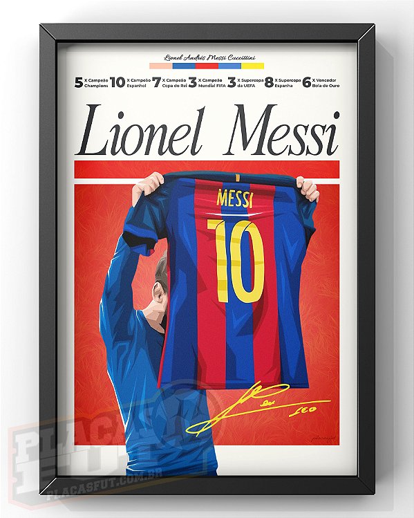 Quadro Messi "Hall da Fama PlacasFUT" 2016/17