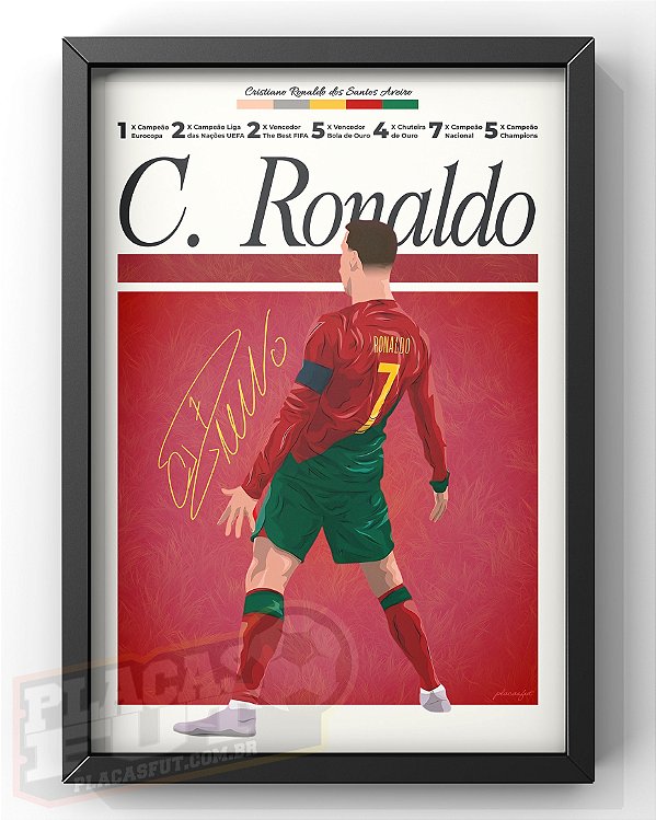 Quadro Cristiano Ronaldo "Hall da Fama PlacasFUT" Portugal