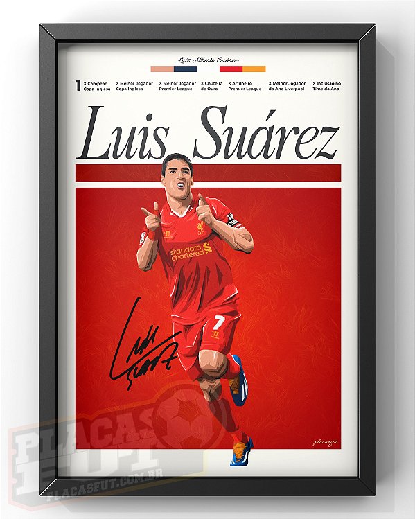 Quadro Luis Suárez "Hall da Fama PlacasFUT"