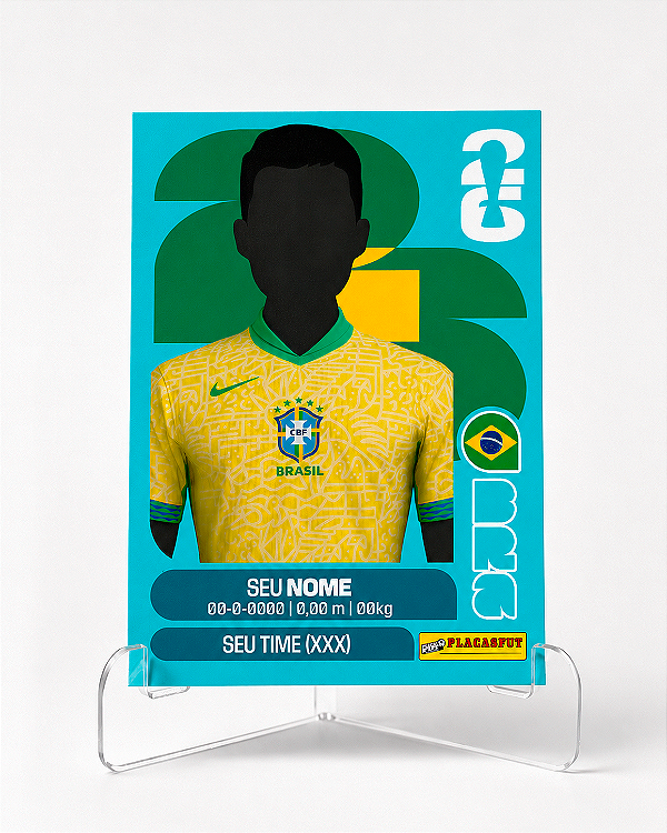 Mini Placa Jogador Estilo Figurinha (PERSONALIZE)