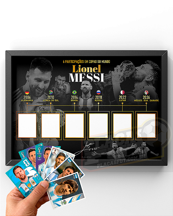 Quadro Messi + Figurinhas PARA COLAR De Todas As Copas