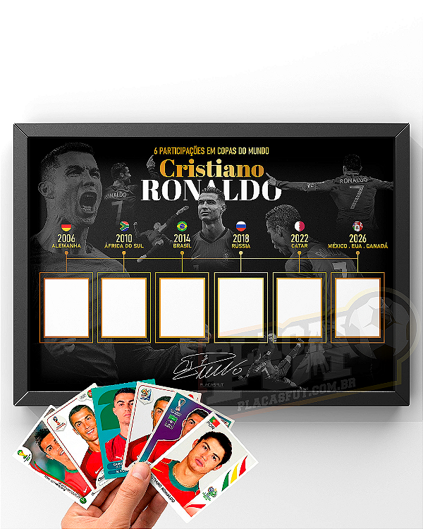 Quadro Cristiano Ronaldo + Figurinhas PARA COLAR De Todas As Copas