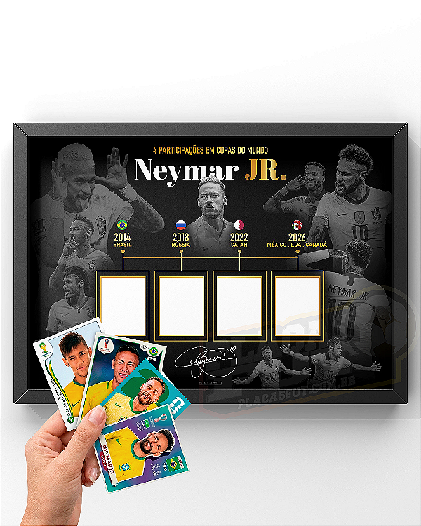 Quadro Neymar + Figurinhas PARA COLAR De Todas As Copas