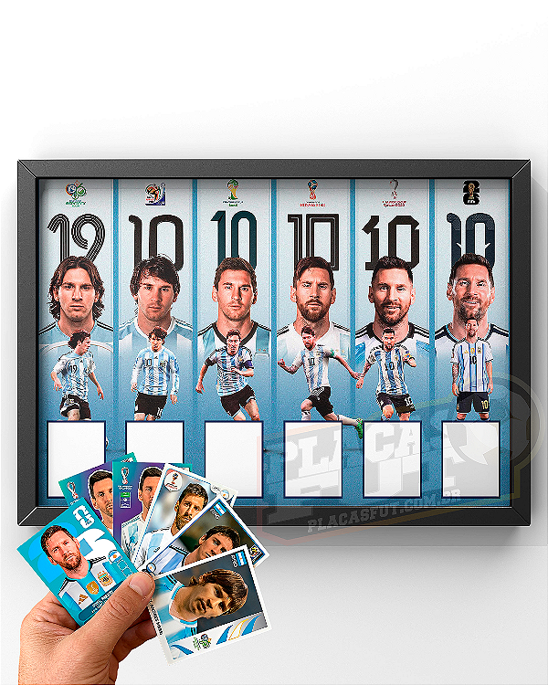 Quadro Messi + Figurinhas PARA COLAR Linha do Tempo das Copas