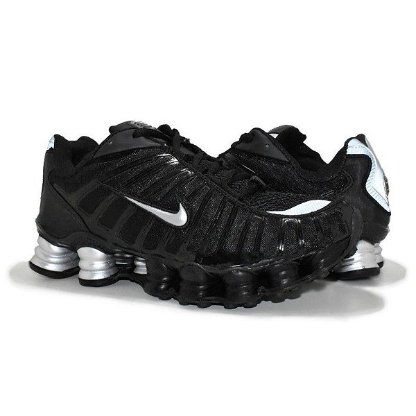 nike shox preto e prata