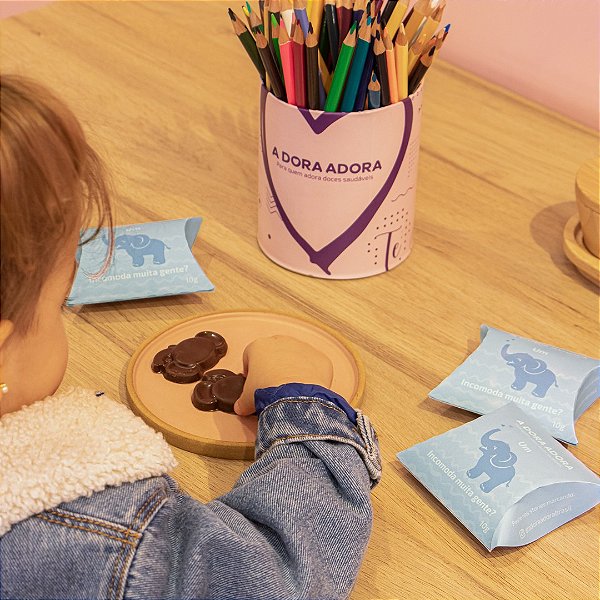 Caixinha com Chocolate de Elefante - 10g Sem Açúcar Sem Poliol Sem Glúten Sem Lácteos Low Carb Vegano