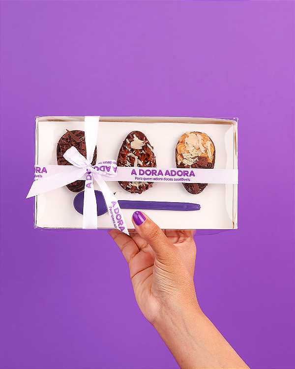 Trio de Mini Ovos Zero Lactose 135g – Zero Açúcar, Zero Glúten, Zero Lactose e Low Carb.