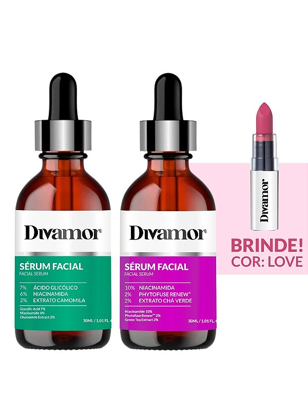 KIT 2 Seruns Niacinamida + Acido Glicolico + BRINDE
