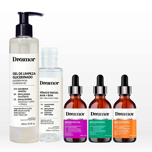 11 - Sabonete Demaquilante / Tônico Facial / Niacinamida / Ácido Glicólico / Vitamina C