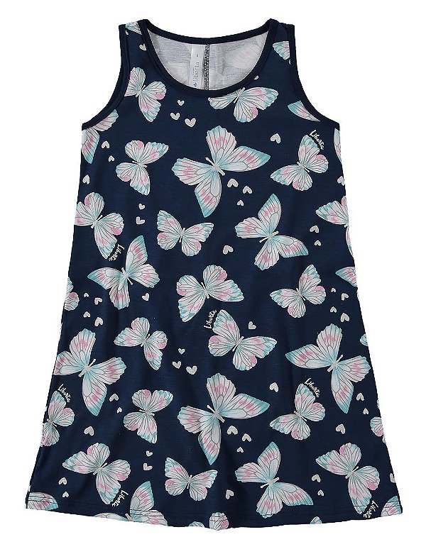 Camisola Regata Borboleta Marinho Infantil - Malwee Liberta