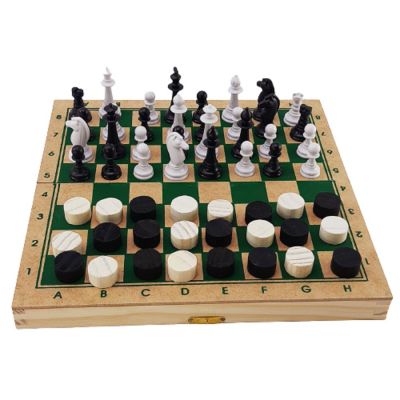 Jogo de Tabuleiro 2x1 Xadrez-Dama