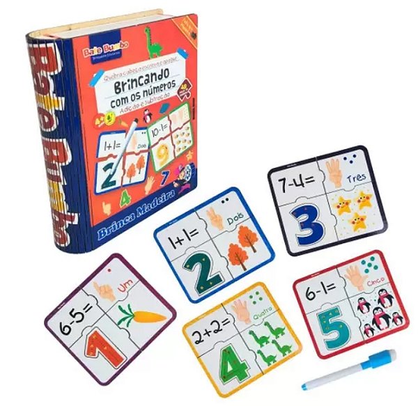 Quebra-cabeça Escreve e Apaga Brincando com Números - Bate Bumbo