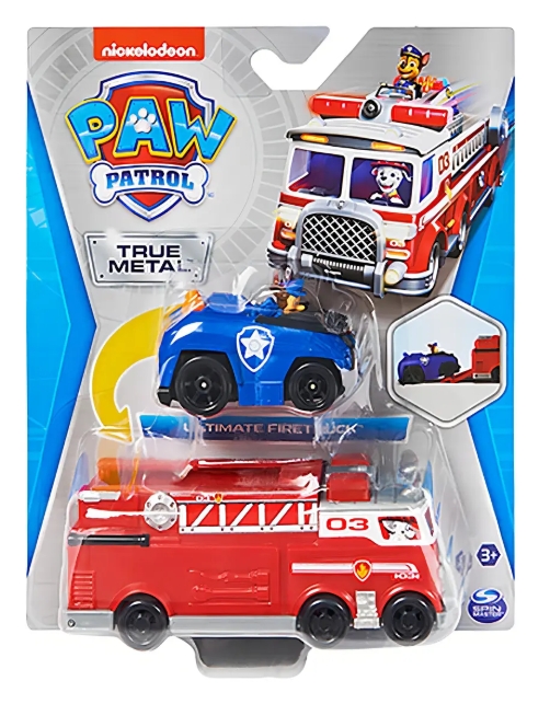 Carrinho True Metal Patrulha Canina 3044B Chase E Marshall Sunny Brinquedos