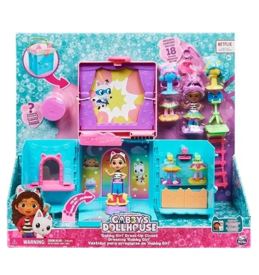 Gabbys Dollhouse Closet Portátil Arcoiris Dress Up Gaby