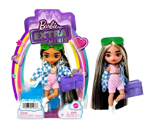 Boneca Barbie Extra Minis Cabelo com Mechas + Acessórios 14cm - Mattel HGP62
