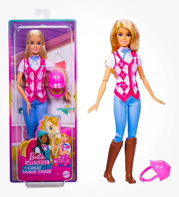 Boneca Barbie Malibu Equitação The Great Horse Chase Mattel