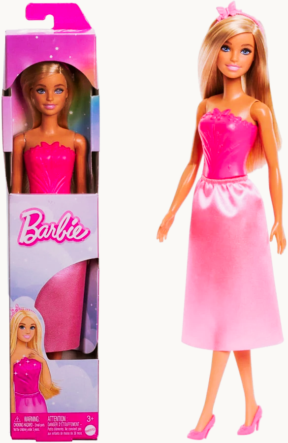 Princesa Donzela Boneca Barbie Loira Saia Rosa Jdm68 Mattel