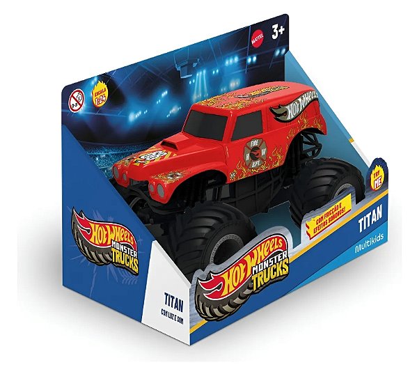 Caminhão Monstro Hot Wheels Com Luz E Som - Br2530 Outro Vermelho