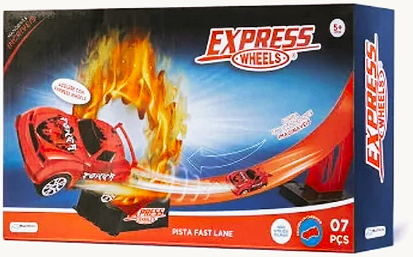 Pista Express Wheels Fast Lane Com 1 Carrinho Multikids - Br1020