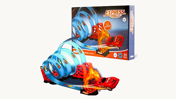 Pista de Corrida Extreme Action com 4 Loop e Carrinho Multikids
