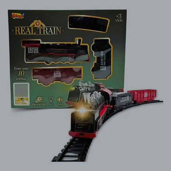 Brinquedo Trem Retro Luz E Som Locomotiva Zoop Toys