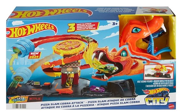 Pista Hot Wheels com Carrinho - Ataque da Cobra à Pizzaria - Mattel