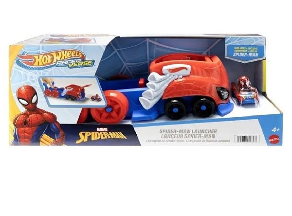 Hot Wheels Lançador Homem Aranha Racer Verse - Mattel Jfv70 Colorido
