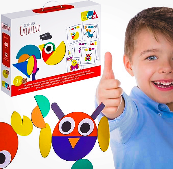 Brinquedo Educativo Quebra Cabeças Criativo Madeira - BABEBI