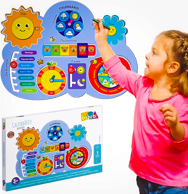 Brinquedo Educativo Calendário Animado Babebi
