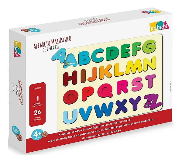 Brinquedo Pedagógico Alfabeto Maiúsculo De Encaixe