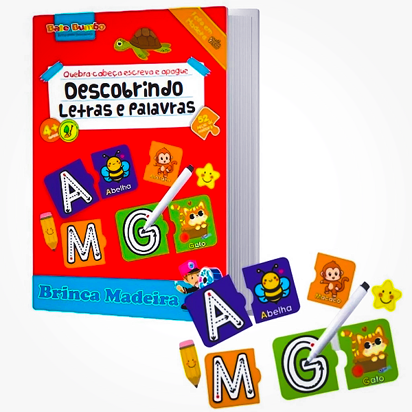 Quebra Cabeça Escreva e Apague Letras e Palavras - Bate Bumbo