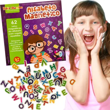 Alfabeto Magnético Brinquedo Educativo e Pedagógico Alfabetização - Bate Bumbo