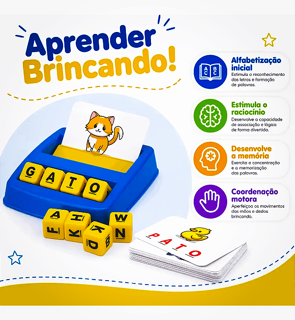 Jogo Das Letras Paki Toys Educativo Alfabetizacao Infantil