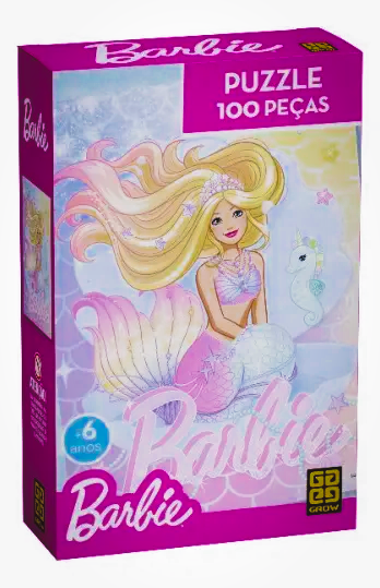 Puzzle 100 Peças Barbie Brilhante - Grow