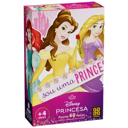 Quebra Cabeça Princesas Disney 60 Peças - Grow