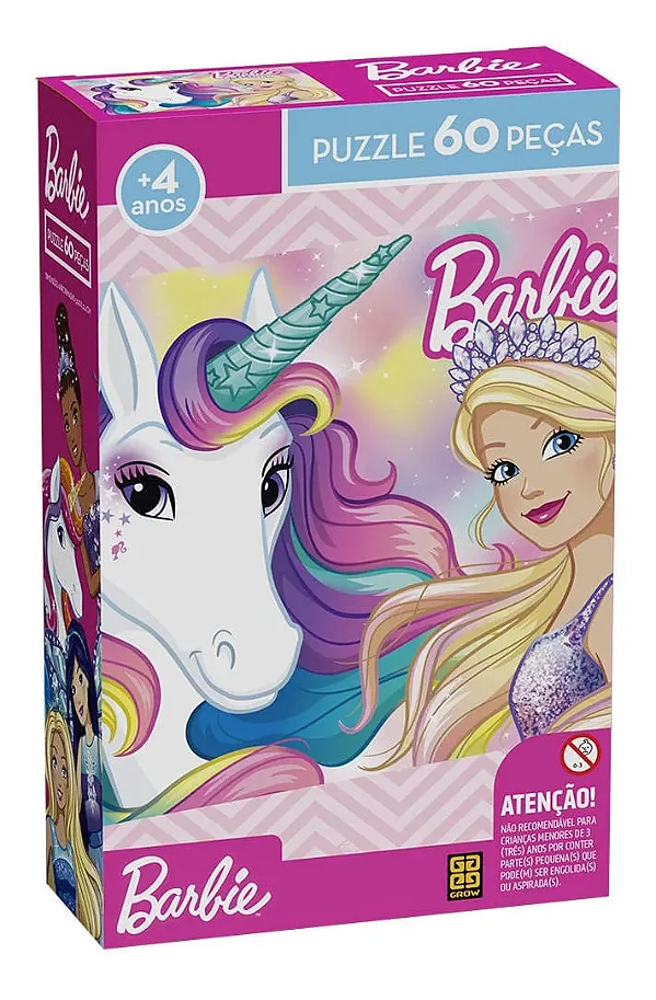 Quebra-cabeça 60 Peças Puzzle Infantil Barbie - Grow