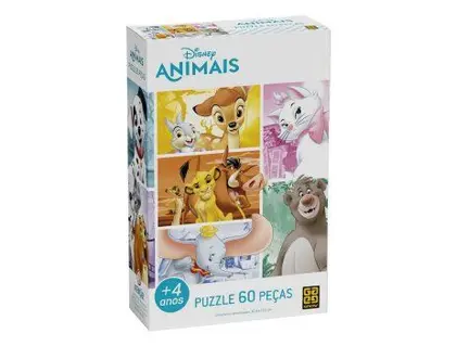 Quebra-cabeça 60 Peças Disney Animais Puzzle - Grow