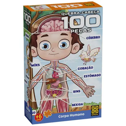 Quebra-cabeça 100 peças Corpo Humano - Grow