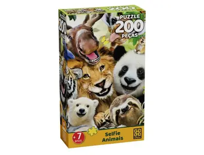 Quebra-cabeça 200 Peças Selfie Animais Puzzle - Grow