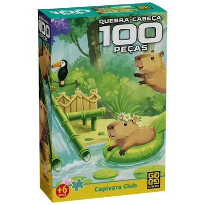 Jogo dee Quebra-Cabeça Capivara 100 peças Grow