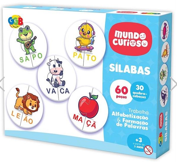 Brinquedo Pedagógico Sílabas 60 peças - GGB Plast
