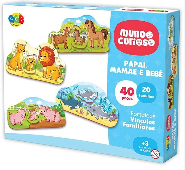 Brinquedo Pedagógico Papai, Mamãe e Bebê 40 Peças