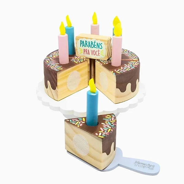 BOLO DE ANIVERSÁRIO FATIADO DE CHOCOLATE - NEW ART